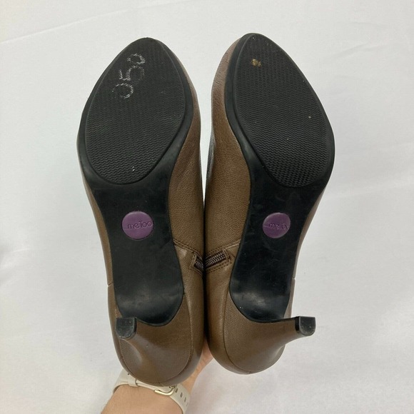 Me Too Boots Womens Sz 7.5 Brown Leather Stiletto‎ Heel Megan Ankle Zip Comfort - Picture 5 of 8